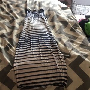 Blue white stripe dress
